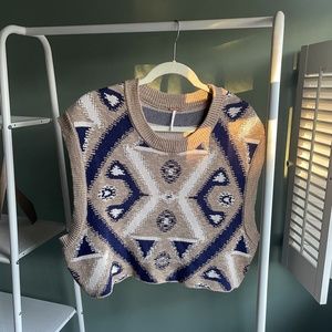 Free People Aztec Print Sweater Vest